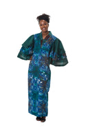 Oluwayemisi Butterfly Sleeve Adire Dress – Emerald Blue