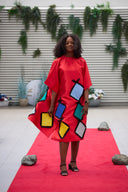 Abeni Red Patch Dress