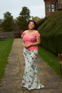 Ajoke Off-Shoulder Lace with Two Contrasting Colours (Only By Order)
