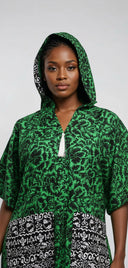Bimbó Hooded Adire Maxi Dress