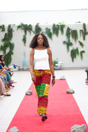 Tosin Ankara Camo Trousers - Main Colour - Yellow