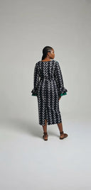 Téní Lace-Neck Midi Dress