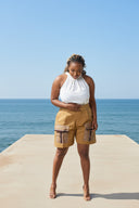Adun Cargo Pocket Shorts – Mustard Brown