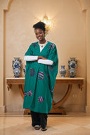 Eniola Batik  long jacket – Emerald Teal