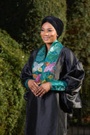 Oluwatoyin Beaded Maxi Boubou dress - Black/Teal