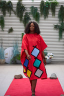 Abeni Red Patch Dress