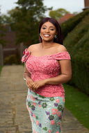Ajoke Off-Shoulder Lace with Two Contrasting Colours (Only By Order)