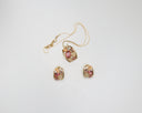 Luxury Multi Coloured Stone Earrings and necklace set
