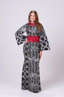 Dina Long Flared Dress With A Sparkle Lace Detail