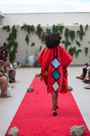 Abeni Red Patch Dress