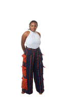 Ọlá-wa (Luxury Arrives) Striped Wide-Leg Trousers With Patch Pocket Detail