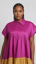 Kaira Tiered Color-Block Mini Dress