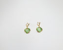 Lime Cats Eye Leaf Earrings