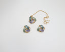 Multi Coloured Bead Earrings and Necklace Set