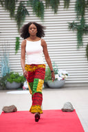 Tosin Ankara Camo Trousers - Main Colour - Yellow