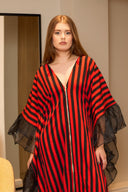 Abiola Maxi Zip Shirt Dress - Red