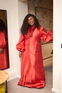 Oluwatoyin Beaded Maxi Boubou dress - Burnt orange